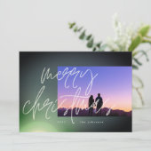 緑のエレガントグローのクリスマスグラデーシグラデーションョン シーズンカード (スタンド正面)