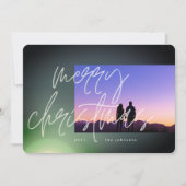 緑のエレガントグローのクリスマスグラデーシグラデーションョン シーズンカード (正面)