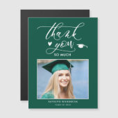 緑のエレガントスクリプシンプルト卒業ありがとう (正面/裏面)