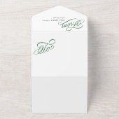 緑のエレガントスクリプトハッピーホリデーフォトカード オールインワン招待状 (外側)