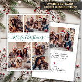 緑のエレガントスクリプト5フォトコラージュクリスマス シーズンカード