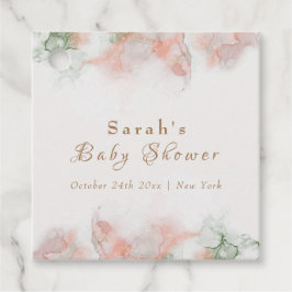 緑のエレガントピンクの水の色の瑪瑙ベビーシャワー フェイバータグ