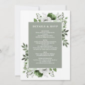 緑のエレガントフローラを一つ一つ結婚で 招待状 (裏面)