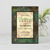 緑のエレガントフローラフェイク金ゴールド 招待状 (スタンド正面)
