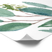 緑のエレガントフローラリハーサルディナーウェルカム ポスター (角)