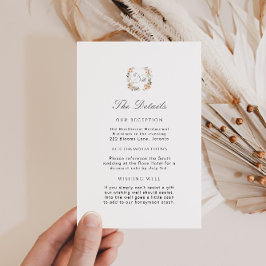 緑のエレガントフローラ庭園の結婚式詳細の挿入 エンクロージャーカード