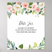 緑のエレガントフローラ日付のjar記号 ポスター (正面)