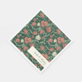 緑のエレガントフローラ素朴カスタムウェディング スタンダードランチョンナプキン (角)
