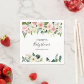 緑のエレガントフローラ赤ちゃんシャワー スタンダードカクテルナプキン (インサイチュ)