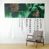 緑のエレガントフローラ退職パーティー背景 タペストリー (インサイチュ(横))