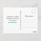 緑のエレガントフローラ金ゴールドクリスマスの新年 ポストカード (裏面)