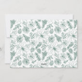 緑のエレガントポインセチアと松の円錐写真 シーズンカード (裏面)