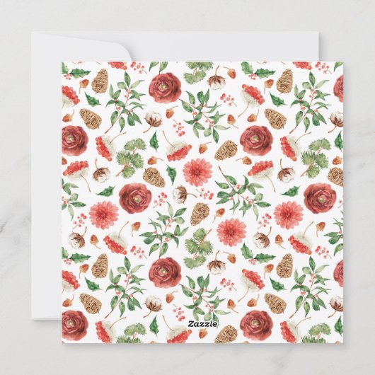 緑のエレガントメリークリスマスカード シーズンカード (裏面)