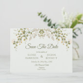 緑のエレガントワイルドフラワーの結婚式の日付を保存 (スタンド正面)