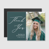 緑のエレガント写真卒業ありがとう (正面/裏面)