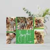 緑のエレガント写真数々のの喜び銀 箔シーズンカード (立ち正面)