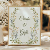 緑のエレガント山花結婚式のカードと贈り物 ポスター