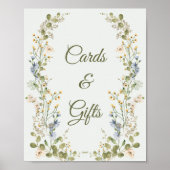 緑のエレガント山花結婚式のカードと贈り物 ポスター (正面)