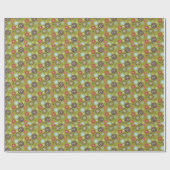 緑のエレガント幾何学円のスノーフレークのパターン ラッピングペーパー (フラット)