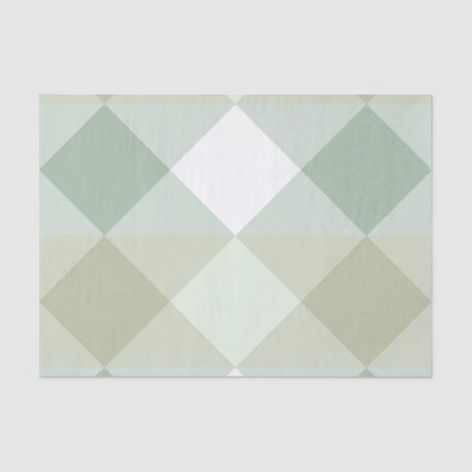 緑のエレガント幾何学的ダイヤモンドパターンの切り離し 薄葉紙 (正面)
