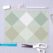 緑のエレガント幾何学的ダイヤモンドパターンの切り離し 薄葉紙 (クラフト)