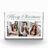 緑のエレガント書道台本メリークリスマス3 フォトブロック (正面)