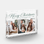 緑のエレガント書道台本メリークリスマス3 フォトブロック (左)