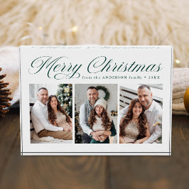 緑のエレガント書道台本メリークリスマス3 フォトブロック