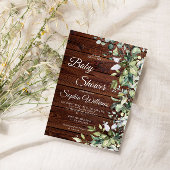 緑のエレガント木素朴の赤ちゃんシャワー 招待状