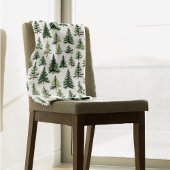 緑のエレガント水彩松の木模様 シェルパブランケット