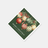 緑のエレガント水色クリスマスパーティーオーナメント スタンダードカクテルナプキン (角)