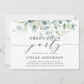 緑のエレガント紅葉の卒業パーティー写真 招待状 (正面)