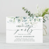 緑のエレガント紅葉の卒業パーティー写真 招待状 (スタンド正面)