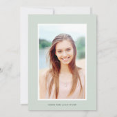 緑のエレガント紅葉の卒業パーティー写真 招待状 (裏面)