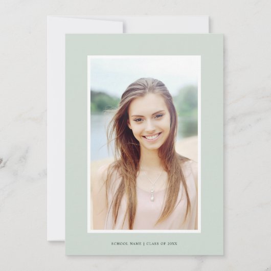 緑のエレガント紅葉の卒業パーティー写真 招待状 (裏面)