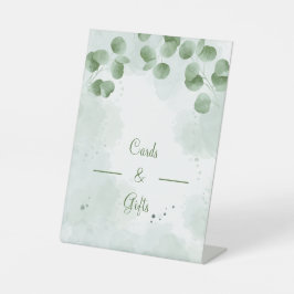緑のエレガント結婚式のカードとギフト 台座サイン