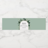 緑のエレガント葉のセージ結婚 ペットボトルラベル (シングルラベル)