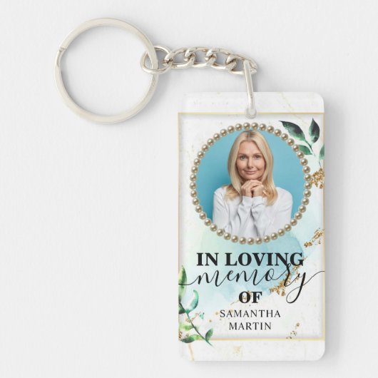 緑のエレガント葉記念品キーチェーン キーホルダー (正面)