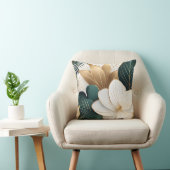 緑のエレガント金ゴールドと白のフローラ クッション (椅子)