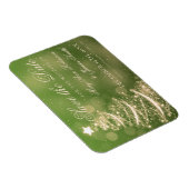 緑のエレガント金ゴールドクリスマス結婚式の日付を保存 マグネット (右側)