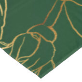 緑のエレガント金ゴールドバラフローララインスケッチ テーブルクロス (アングル)