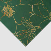 緑のエレガント金ゴールドバラフローララインスケッチ 薄葉紙 (詳細)