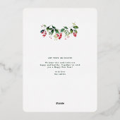 緑のエレガント金ゴールドリース写真メリークリスマス 箔シーズンカード (裏面)