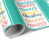 緑のエレガント金ゴールド星メリークリスマス ラッピングペーパー (ロールコーナー)