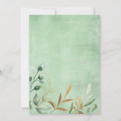 緑のエレガント金ゴールド森林の赤ちゃん動物 サンキューカード (裏面)