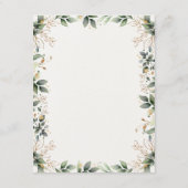 緑のエレガント金ゴールド水彩保葉結婚の エンクロージャーカード (裏面)