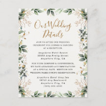 緑のエレガント金ゴールド水彩保葉結婚の