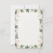 緑のエレガント金ゴールド水彩保葉結婚の 出欠カード (裏面)