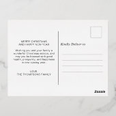 緑のエレガント金ゴールド3枚の写真コラージュとフレーム 箔シーズンポストカード (裏面)