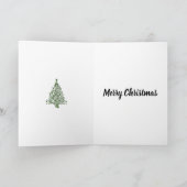 緑のエレガント金属クリスマスツリー カード (内部)